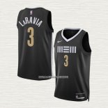 Jake Laravia NO 3 Camiseta Memphis Grizzlies Ciudad 2023-24 Negro