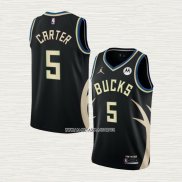 Jevon Carter NO 5 Camiseta Milwaukee Bucks Statement 2022-23 Negro