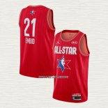 Joel Embiid NO 21 Camiseta Philadelphia 76ers All Star 2020 Rojo
