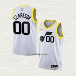 Jordan Clarkson NO 00 Camiseta Utah Jazz Association 2022-23 Blanco