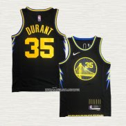 Kevin Durant NO 35 Camiseta Golden State Warriors Ciudad 2021-22 Negro