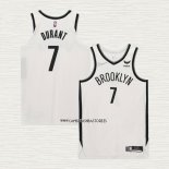 Kevin Durant NO 7 Camiseta Brooklyn Nets Association Autentico Blanco