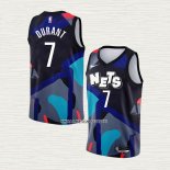 Kevin Durant NO 7 Camiseta Brooklyn Nets Ciudad 2023-24 Negro