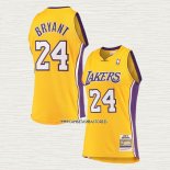 Kobe Bryant NO 24 Camiseta Los Angeles Lakers Mitchell & Ness 2008-09 Amarillo