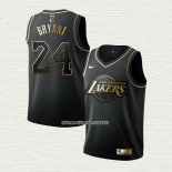Kobe Bryant NO 24 Camiseta Nino Los Angeles Lakers Golden Edition Negro