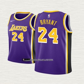 Kobe Bryant NO 24 Camiseta Nino Los Angeles Lakers Statement 2018 Violeta