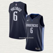 Kristaps Porzingis NO 6 Camiseta Dallas Mavericks Statement 2019-20 Azul