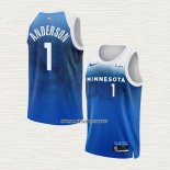 Kyle Anderson NO 1 Camiseta Minnesota Timberwolves Ciudad 2023-24 Azul