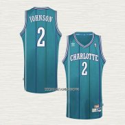 Larry Johnson NO 2 Camiseta Charlotte Hornets Retro Azul