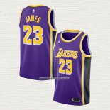 LeBron James NO 23 Camiseta Los Angeles Lakers Statement 2020-21 Violeta