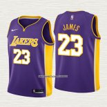 Lebron James NO 23 Camiseta Nino Los Angeles Lakers Statement 2018 Violeta