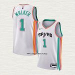 Lonnie Walker NO 1 Camiseta San Antonio Spurs Ciudad 2021-22 Blanco