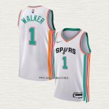 Lonnie Walker NO 1 Camiseta San Antonio Spurs Ciudad 2021-22 Blanco