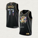 Luka Doncic NO 77 Camiseta Dallas Mavericks Golden Edition 2021-22 Negro
