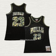 Michael Jordan NO 23 Camiseta Chicago Bulls Camuflaje Negro