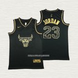 Michael Jordan NO 23 Camiseta Chicago Bulls Golden Edition Negro