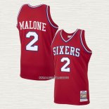 Moses Malone NO 2 Camiseta Philadelphia 76ers Mitchell & Ness 1982-83 Rojo
