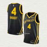 Moses Moody NO 4 Camiseta Golden State Warriors Ciudad 2023-24 Negro