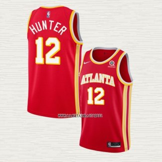 NO 12 Camiseta Atlanta Hawks Icon 2020-21 Rojo De'Andre Hunter