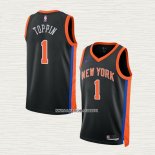 Obi Toppin NO 1 Camiseta New York Knicks Ciudad 2022-23 Negro