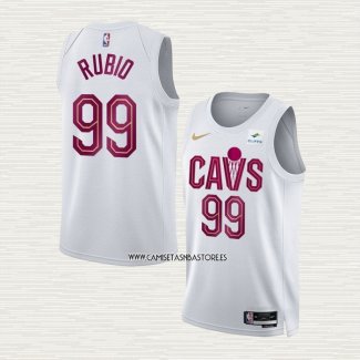 Ricky Rubio NO 99 Camiseta Cleveland Cavaliers Association 2022-23 Blanco