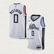 Russell Westbrook NO 0 Camiseta Los Angeles Clippers Ciudad Blanco