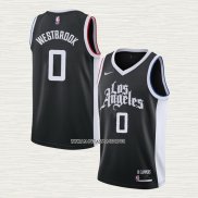 Russell Westbrook NO 0 Camiseta Los Angeles Clippers Ciudad Negro