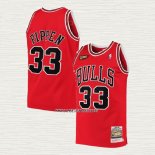 Scottie Pippen NO 33 Camiseta Chicago Bulls Mitchell & Ness 1997-98 NBA Finals Rojo
