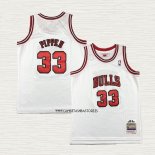 Scottie Pippen NO 33 Camiseta Nino Chicago Bulls Mitchell & Ness 1997-98 Blanco