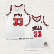 Scottie Pippen NO 33 Camiseta Nino Chicago Bulls Mitchell & Ness 1997-98 Blanco