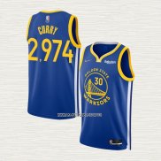 Stephen Curry Camiseta Golden State Warriors 2974th 3 Points Azul