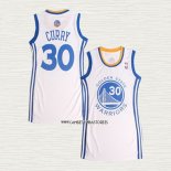 Stephen Curry NO 30 Camiseta Mujer Golden State Warriors Icon Blanco