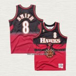 Steve Smith NO 8 Camiseta Atlanta Hawks Hardwood Classics Throwback Rojo