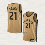 Thaddeus Young NO 21 Camiseta Toronto Raptors Ciudad 2023-24 Oro