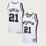 Tim Duncan NO 21 Camiseta San Antonio Spurs Mitchell & Ness 1998-99 Blanco