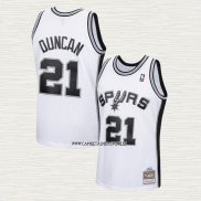 Tim Duncan NO 21 Camiseta San Antonio Spurs Mitchell & Ness 1998-99 Blanco