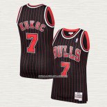 Toni Kukoc NO 7 Camiseta Chicago Bulls Mitchell & Ness 1995-96 Negro