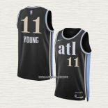 Trae Young NO 11 Camiseta Atlanta Hawks Ciudad 2023-24 Negro
