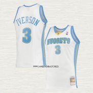 Allen Iverson NO 3 Camiseta Denver Nuggets Mitchell & Ness 2006-07 Blanco