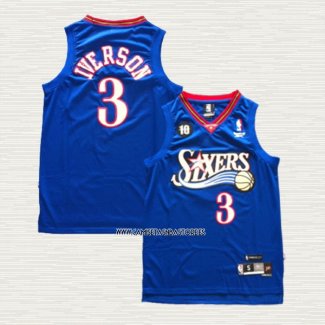 Allen Iverson NO 3 Camiseta Philadelphia 76ers Retro Azul