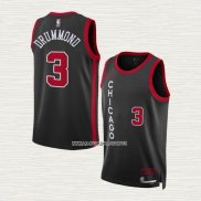 Andre Drummond NO 3 Camiseta Chicago Bulls Ciudad 2023-24 Negro