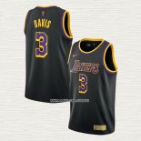 Anthony Davis NO 3 Camiseta Los Angeles Lakers Earned 2020-21 Negro