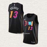 Bam Adebayo NO 13 Camiseta Miami Heat Ciudad 2021-22 Negro