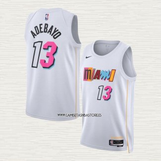 Bam Adebayo NO 13 Camiseta Miami Heat Ciudad 2022-23 Blanco