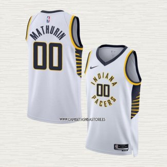 Bennedict Mathurin NO 00 Camiseta Indiana Pacers Association 2022-23 Blanco