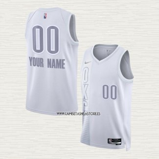 Camiseta Oklahoma City Thunder Personalizada Ciudad 2021-22 Blanco