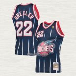 Clyde Drexler NO 22 Camiseta Houston Rockets Mitchell & Ness 1996-97 Azul