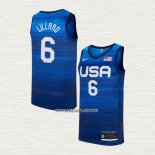 Damian Lillard NO 6 Camiseta USA 2021 Azul