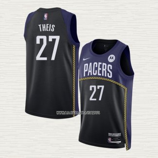 Daniel Theis NO 27 Camiseta Indiana Pacers Ciudad 2022-23 Azul