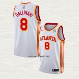 Danilo Gallinari NO 8 Camiseta Atlanta Hawks Association 2020-21 Blanco